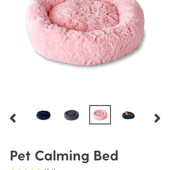 Pupnaps Luxe Calming Bed Small Pink Anti Anxiety Dog Cat Pet Deluxe Donut Fluffy - Picture 7 of 13